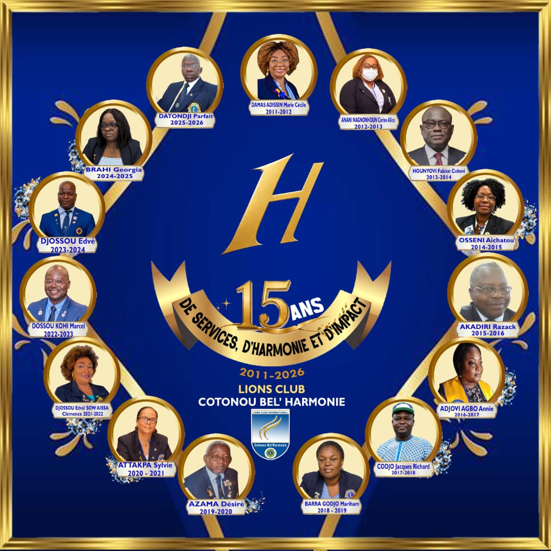 Lions Club Cotonou Bel'harmonie : 15 années d'engagement au service de la communauté