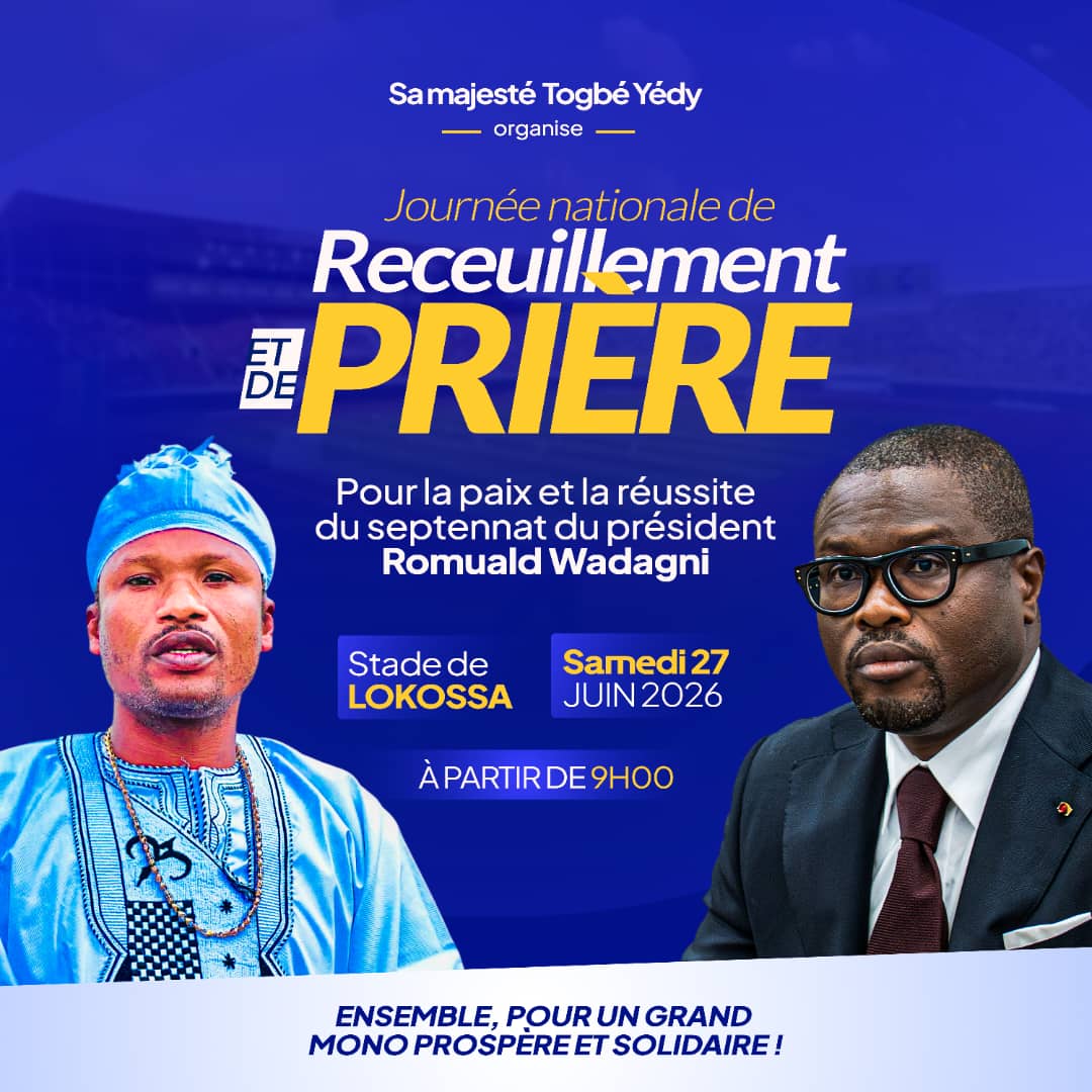 Pour un septennat réussi pour le Président Romuald Wadagni : Sa Majesté Togbé Yèdy appelle à une grande prière nationale